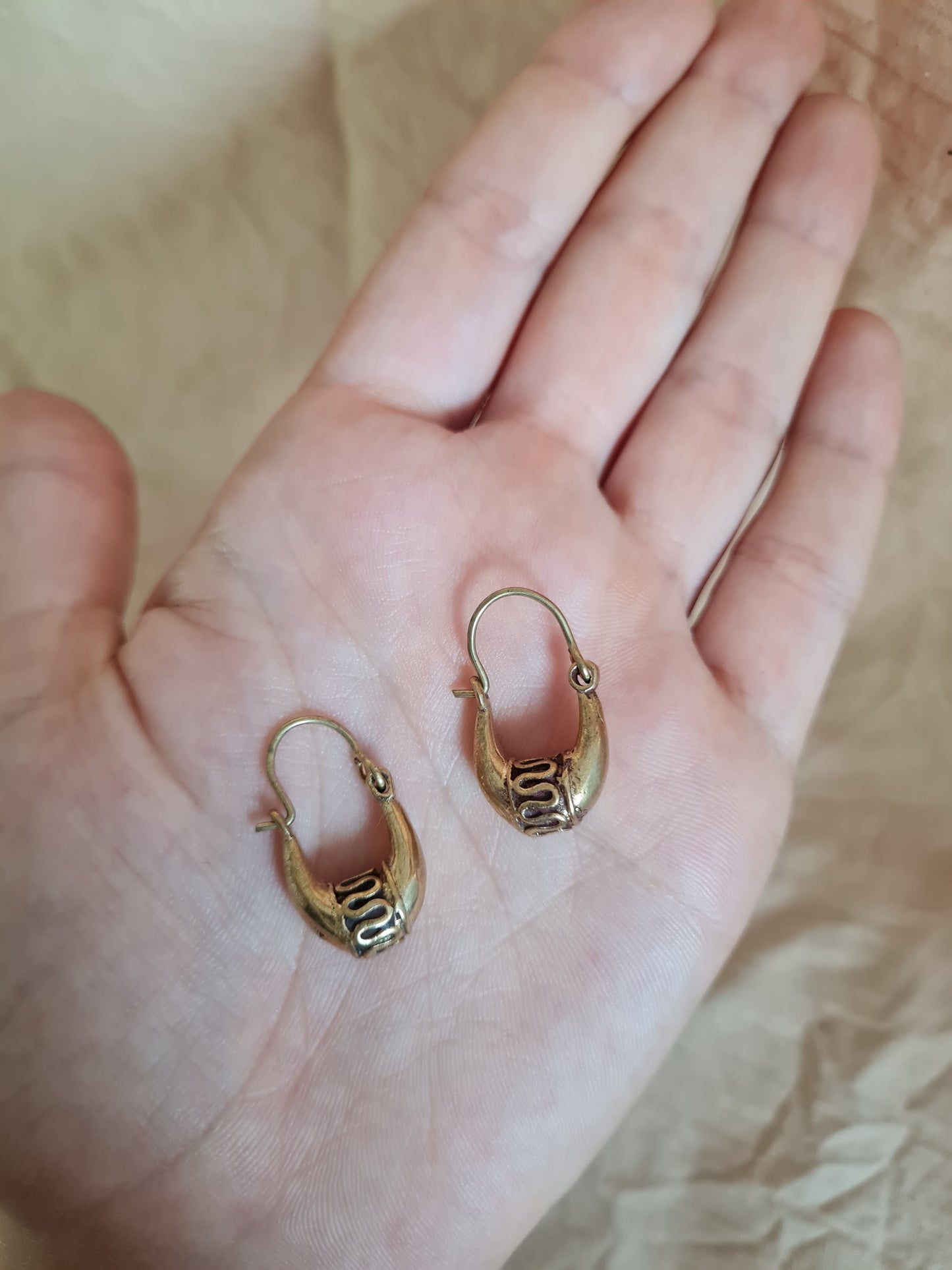 Tribal Brass Hoops Earrings