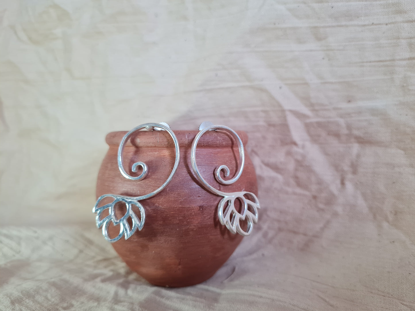 Spiral Lotus Earrings