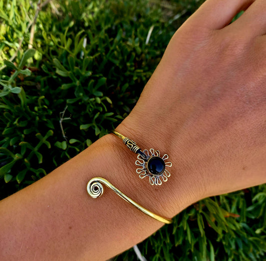 Spiral & Floral Crystal Bracelet