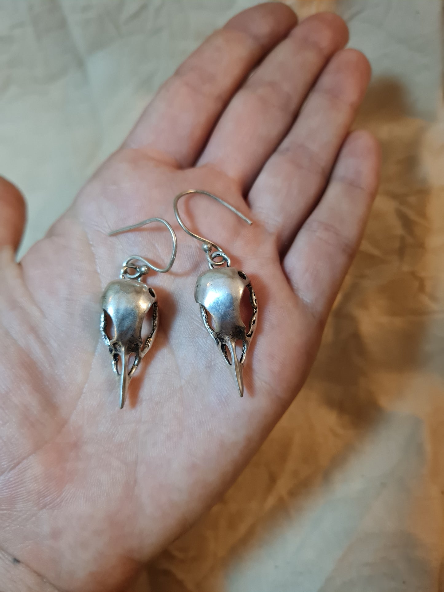 Bird skull earrings