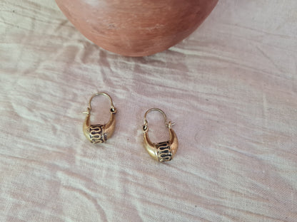 Tribal Brass Hoops Earrings