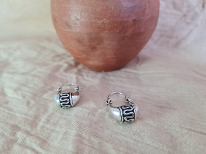 Tribal P-Sliver Hoop Earrings