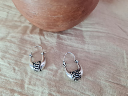 Tribal P-Sliver Hoop Earrings