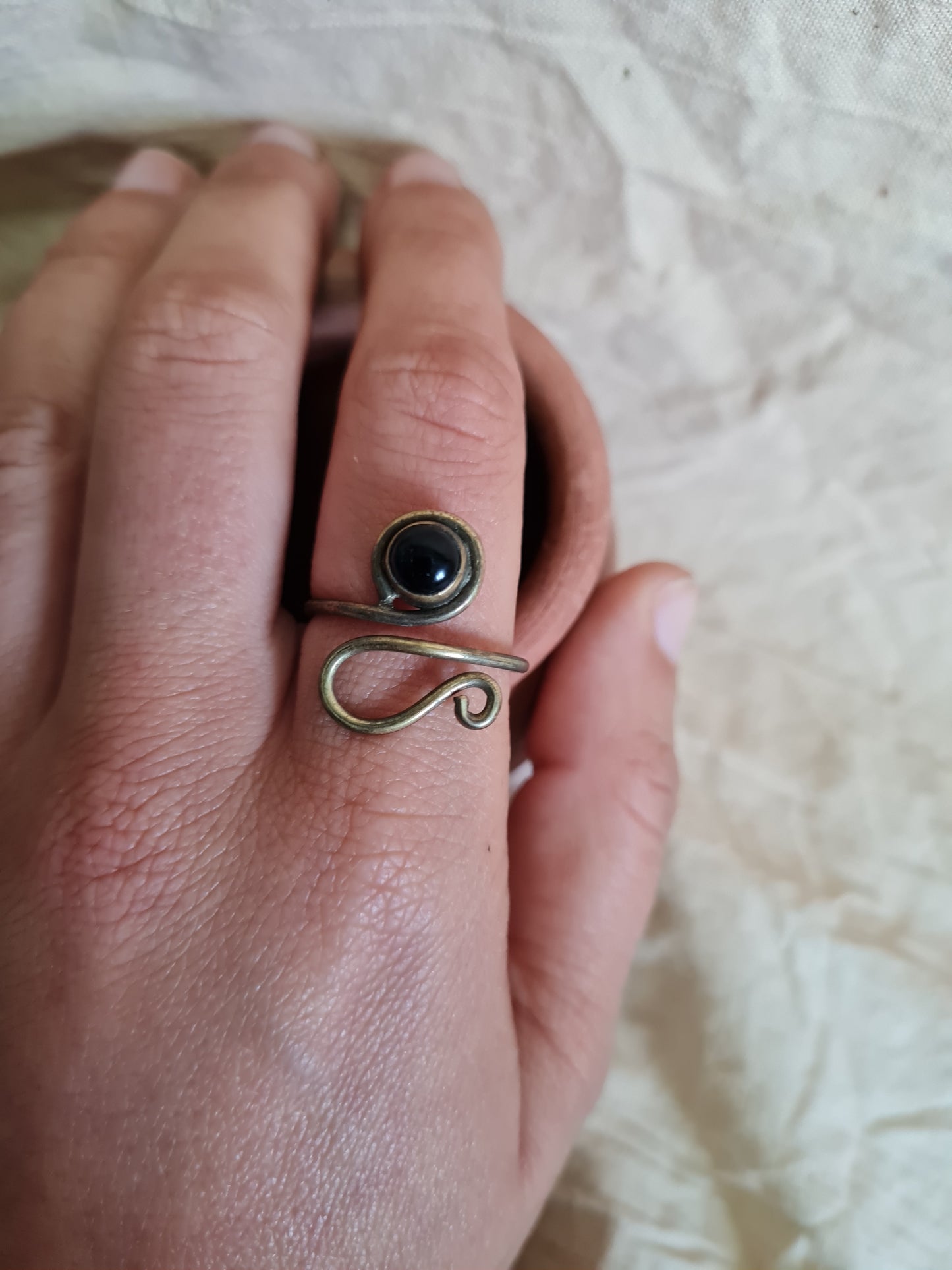 Crystal spiral ring