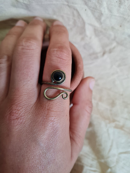 Crystal spiral ring