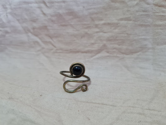 Crystal spiral ring